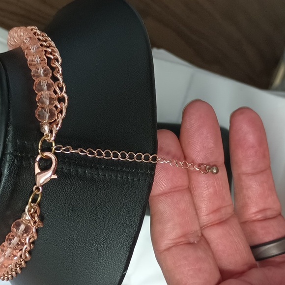 Glass beads vintage necklace with gold chain - Picture 3 of 3